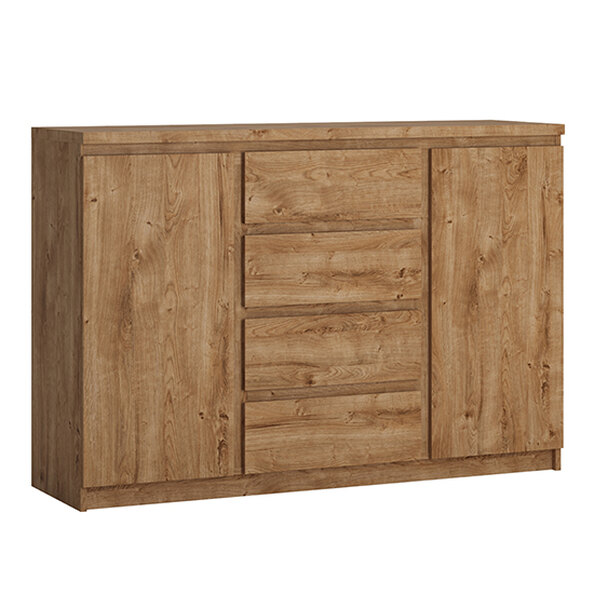 Felton Wooden Sideboard With 4 Drawers In Oak